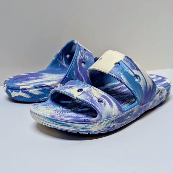 Classic Crocs Unisex Marbled Sandal White / Oxygen - Size 8 Mens / 10 Womens main image 13
